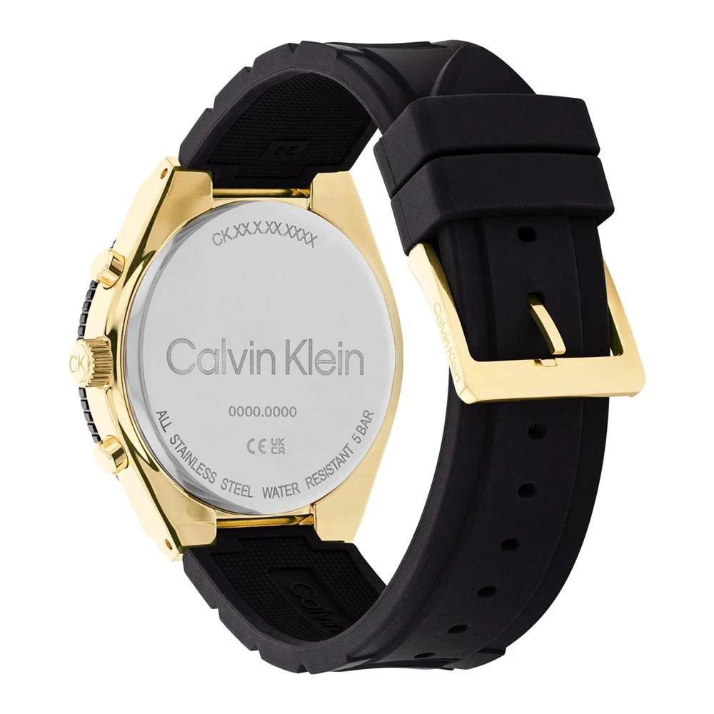 商品Calvin Klein|Men's Black Silicone Strap Watch 44.5mm,价格¥1431,第3张图片详细描述