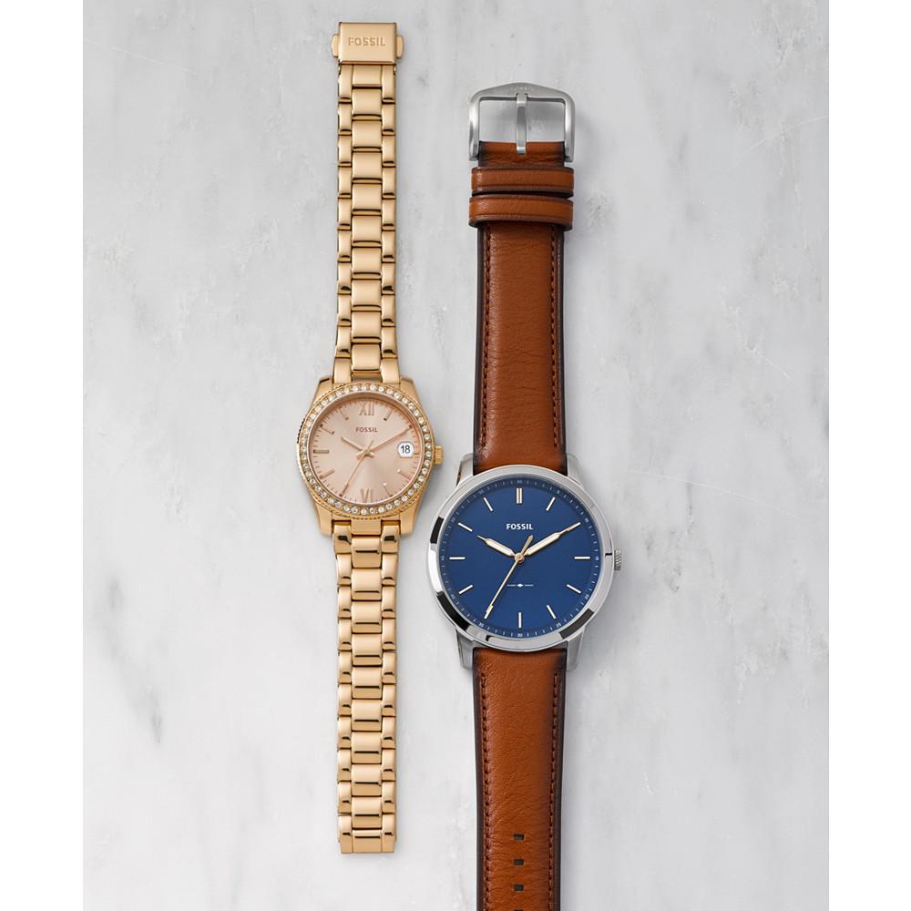 商品Fossil|Men's The Minimalist Brown Leather Strap Watch,价格¥671,第5张图片详细描述