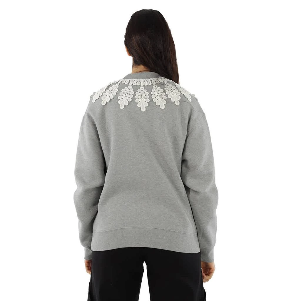 商品Burberry|Burberry Ladies Grey Melange Lace Applique Sweatshirt, Size X-Small,价格¥1138,第3张图片详细描述