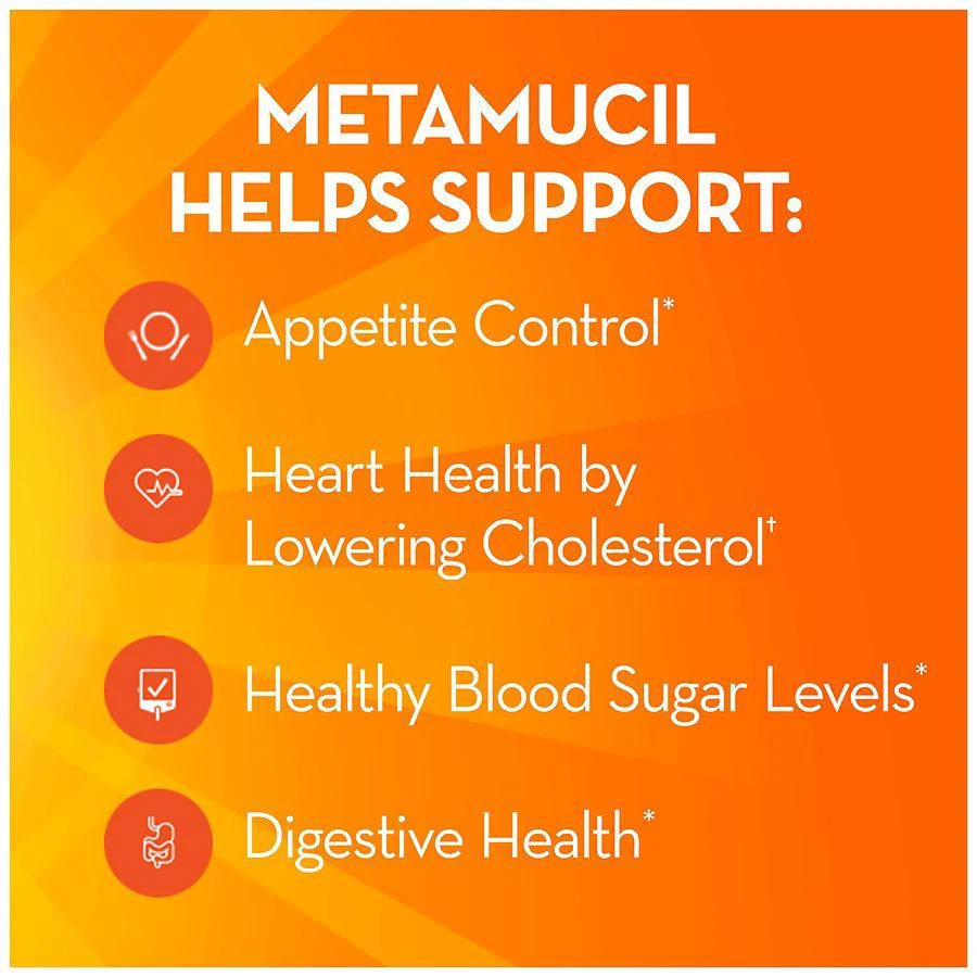 商品Metamucil|美达施膳食纤维素(添加蔗糖)罐装 橙子味 72次,价格¥191,第5张图片详细描述