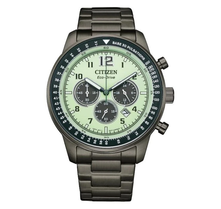 商品Citizen|Chronograph Eco-Drive Green Dial Men's Watch CA4507-84X,价格¥1560,第1张图片