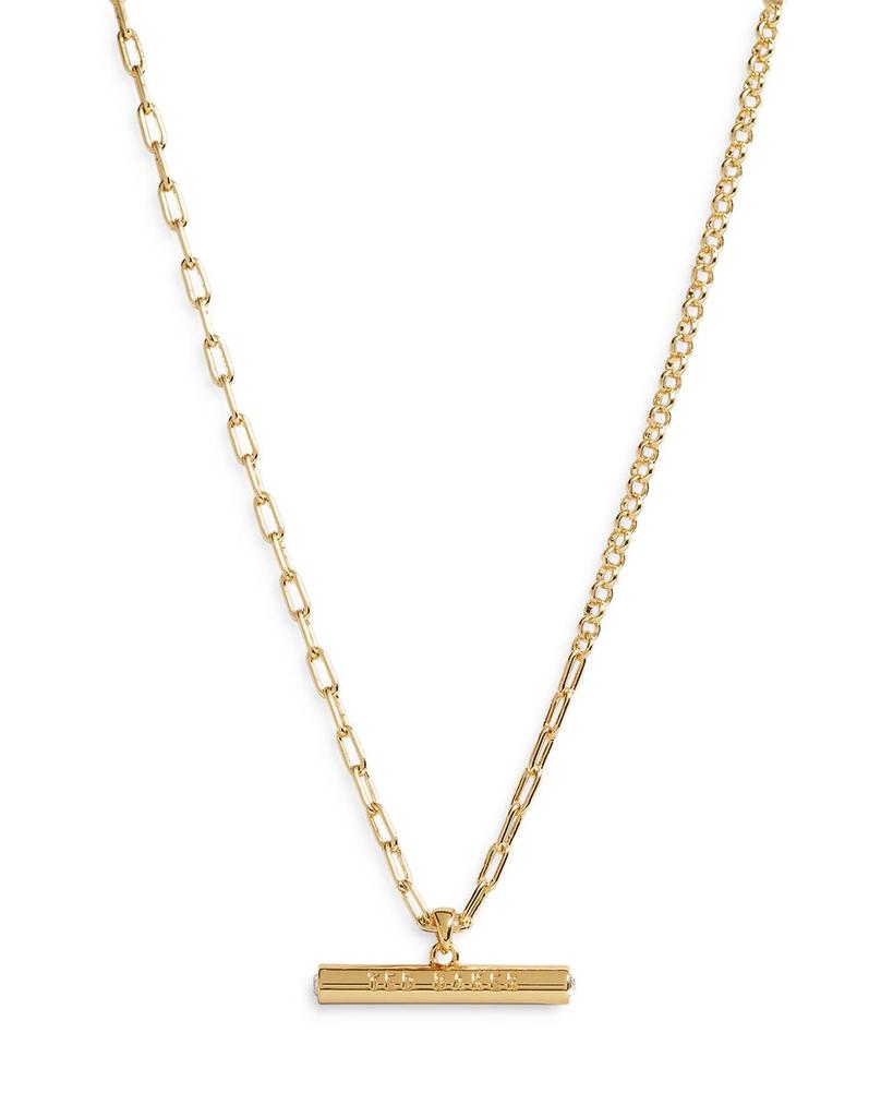 Tharaa Pavé Accent Bar Pendant Necklace in Gold Tone, 18"-20"商品第1张图片规格展示