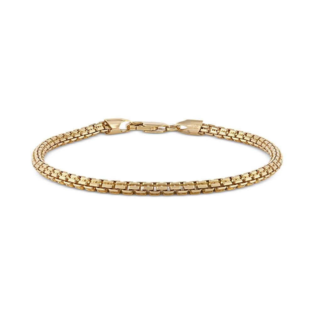 2-Pc. Set Box Link 22" Chain Necklace and Bracelet in 14k Gold-Plated Sterling Silver, Created for Macy's (Also available in Sterling Silver)商品第6张图片规格展示