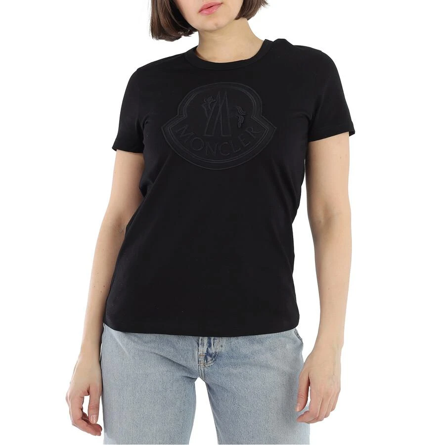 商品Moncler|Ladies Logo Patch T-Shirt in Black,价格¥1205,第1张图片