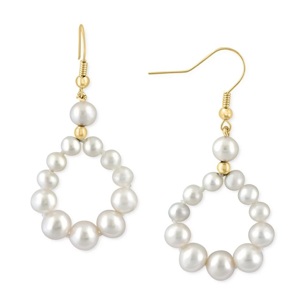 商品Effy|EFFY® Freshwater Pearl (4-7mm) Circle Drop Earrings in 14k Gold,价格¥3710,第1张图片