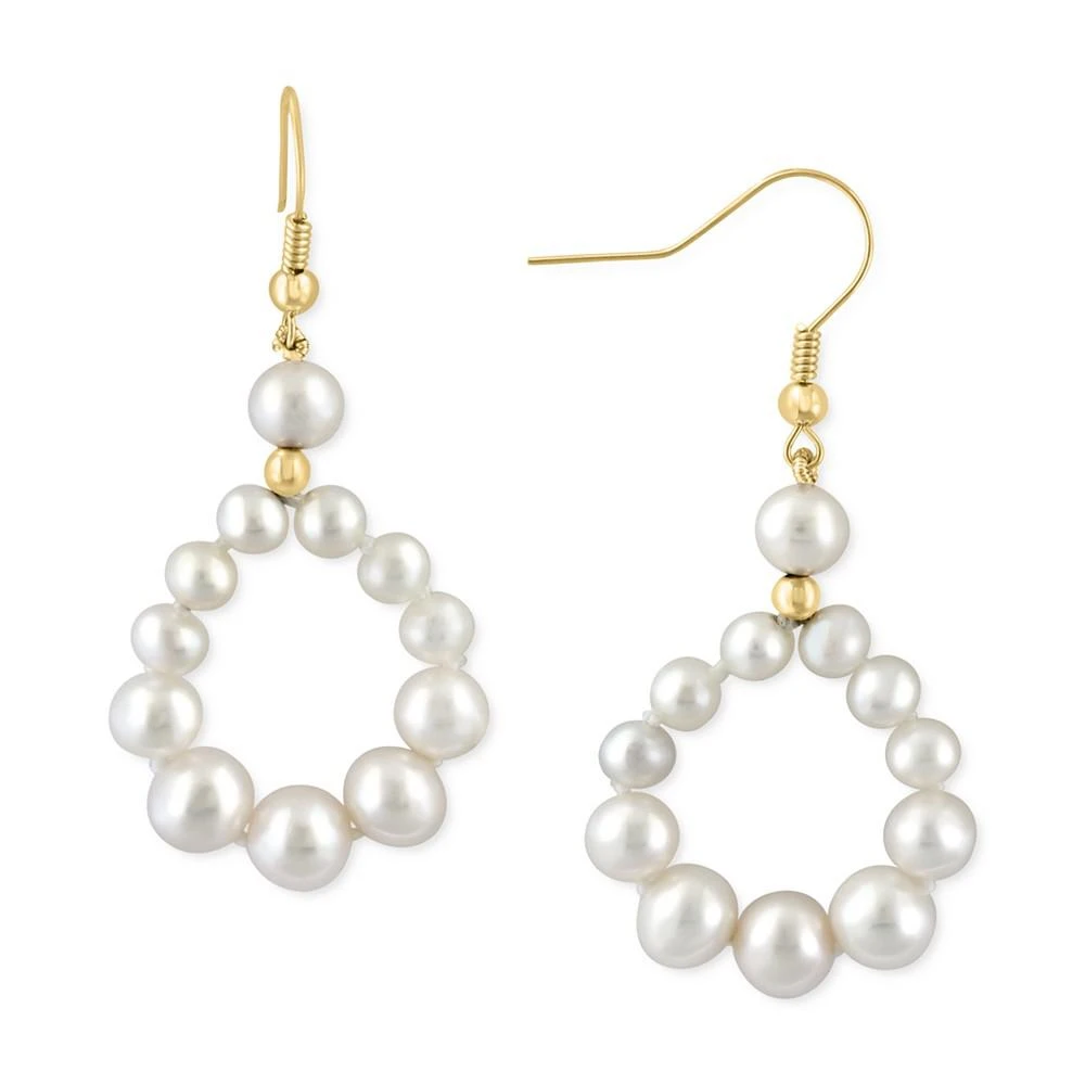 商品Effy|EFFY® Freshwater Pearl (4-7mm) Circle Drop Earrings in 14k Gold,价格¥1333,第1张图片