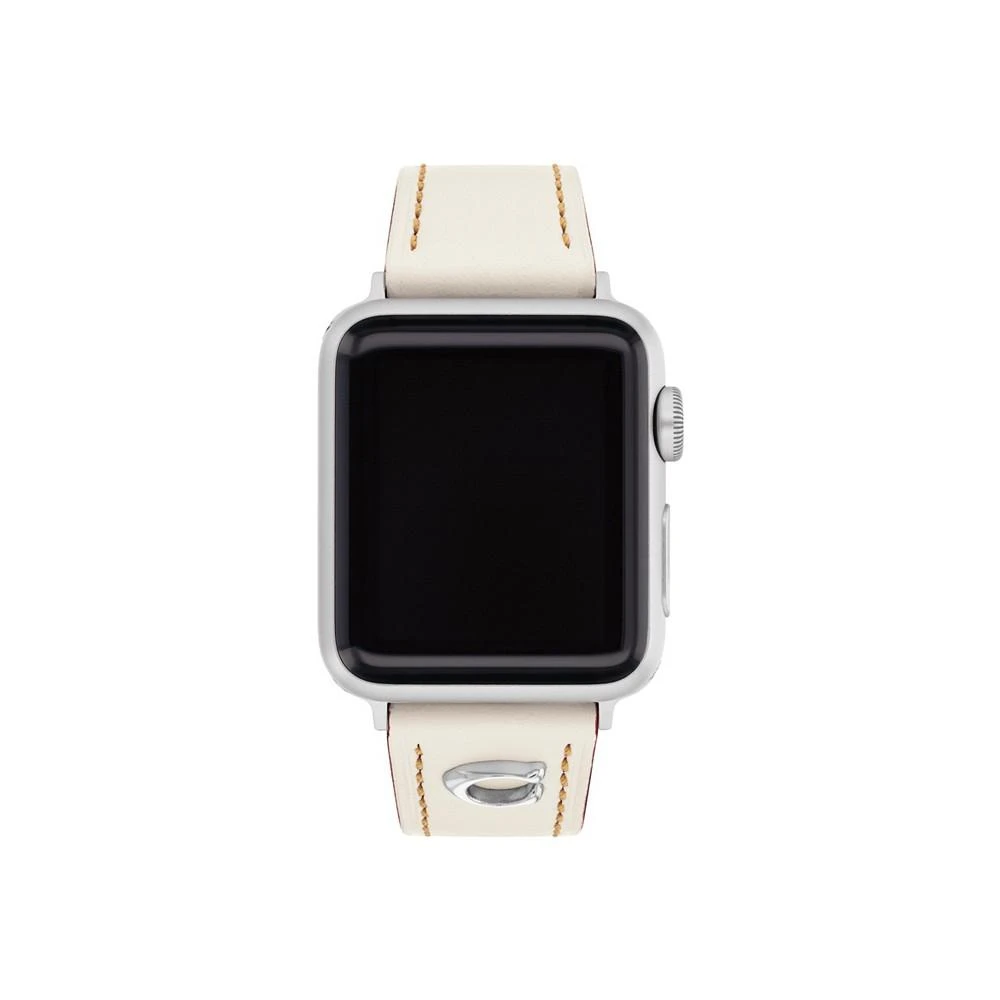 商品Coach|Women's Chalk Leather Strap 38/40/41mm Apple Watch Band,价格¥470,第1张图片