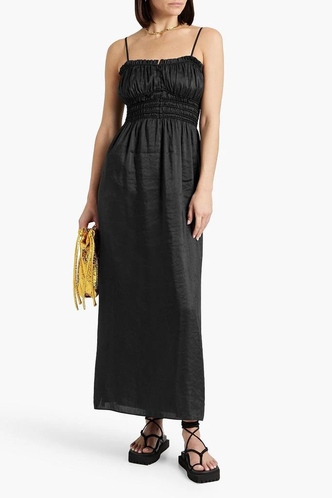 商品FRAME|Ramie and silk-blend jacquard maxi slip dress,价格¥1252,第2张图片详细描述