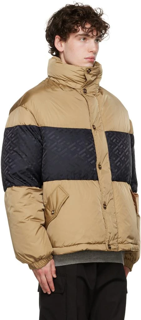 商品Versace|Beige & Black 'La Greca' Down Jacket,价格¥12072,第2张图片详细描述