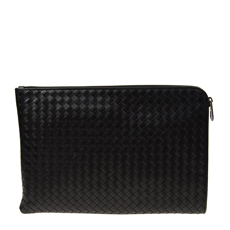 商品[国内直发] Bottega Veneta|Bottega Veneta 葆蝶家 男士黑色羊皮编制手拿包 406021-V4651-1000,价格¥9084,第1张图片