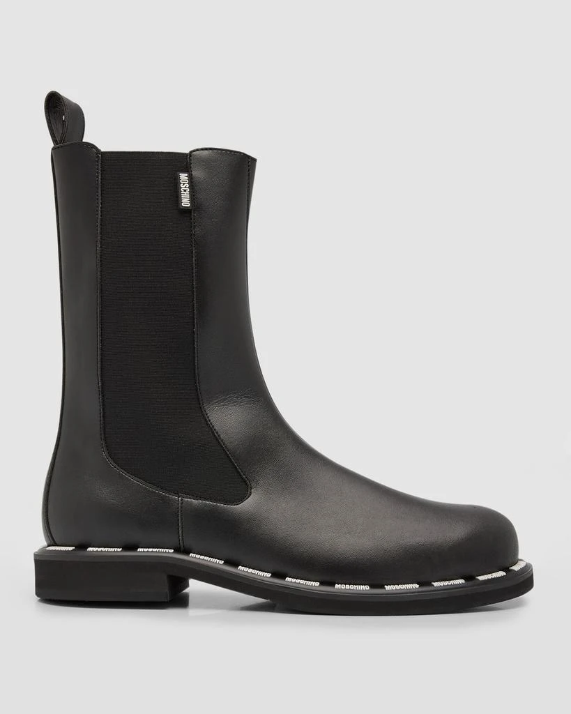 商品Moschino|Men's Leather Label Pull-On Boots,价格¥4814,第1张图片