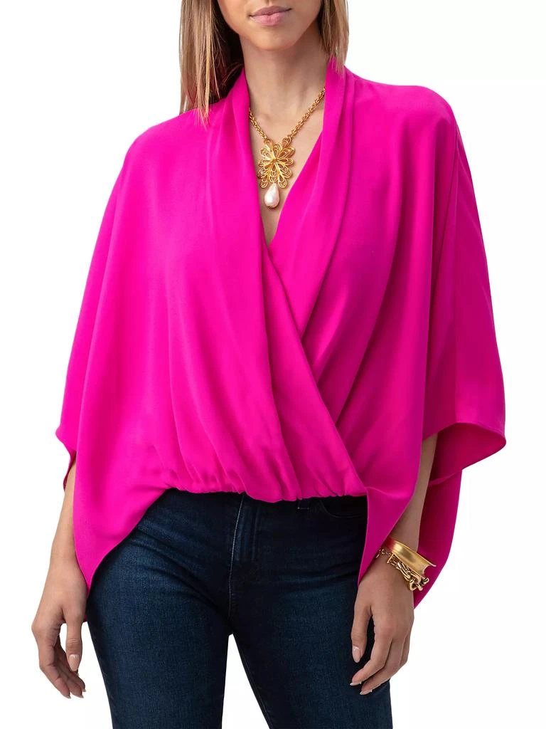 商品Trina Turk|Concourse Satin-Back Crepe Top,价格¥1471,第1张图片