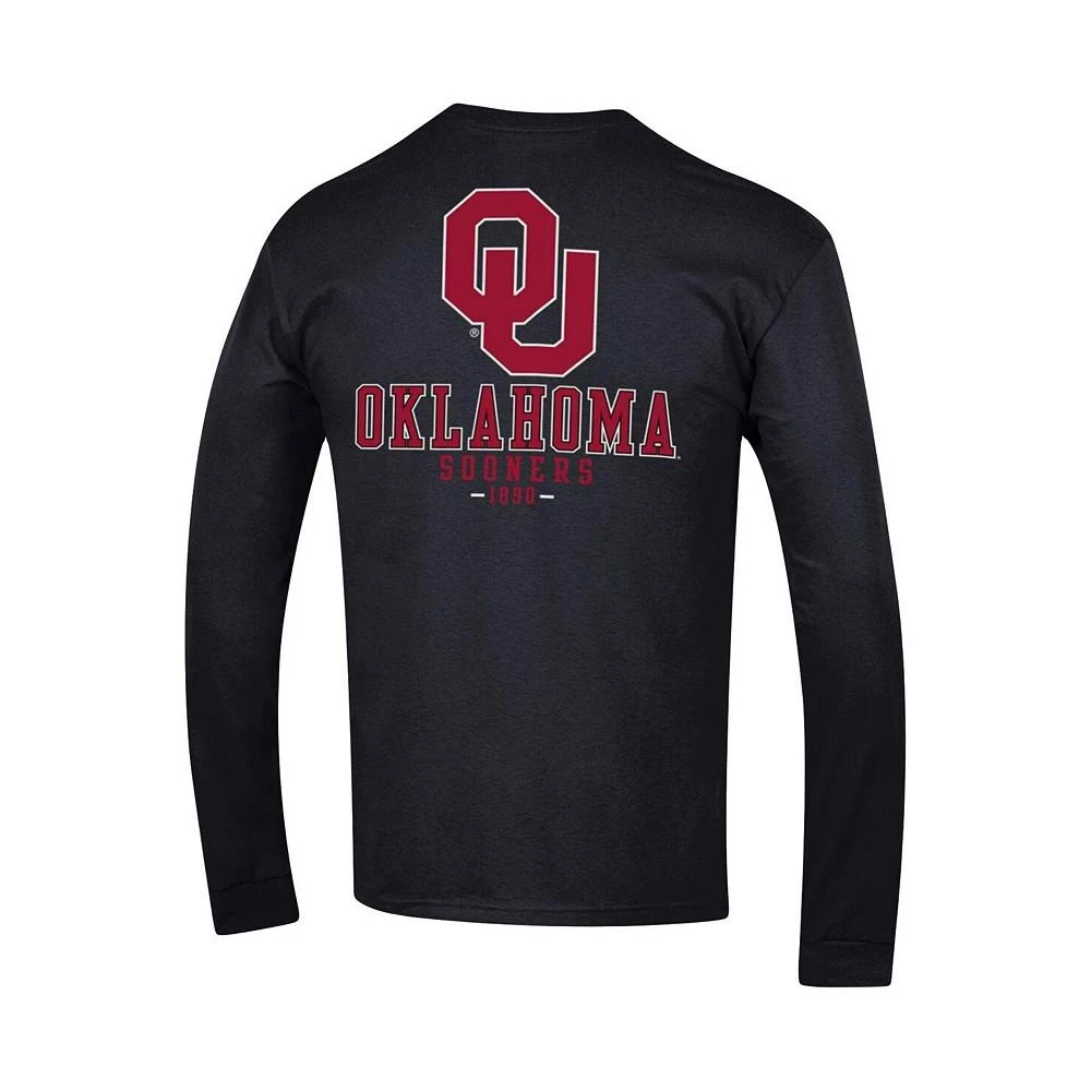 商品CHAMPION|Men's Black Oklahoma Sooners Team Stack Long Sleeve T-shirt,价格¥295,第3张图片详细描述