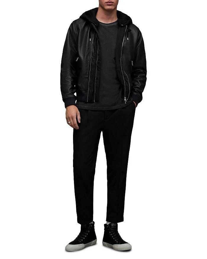 商品ALL SAINTS|Valk Leather Removable Hood Full Zip Bomber Jacket ,价格¥3448,第2张图片详细描述