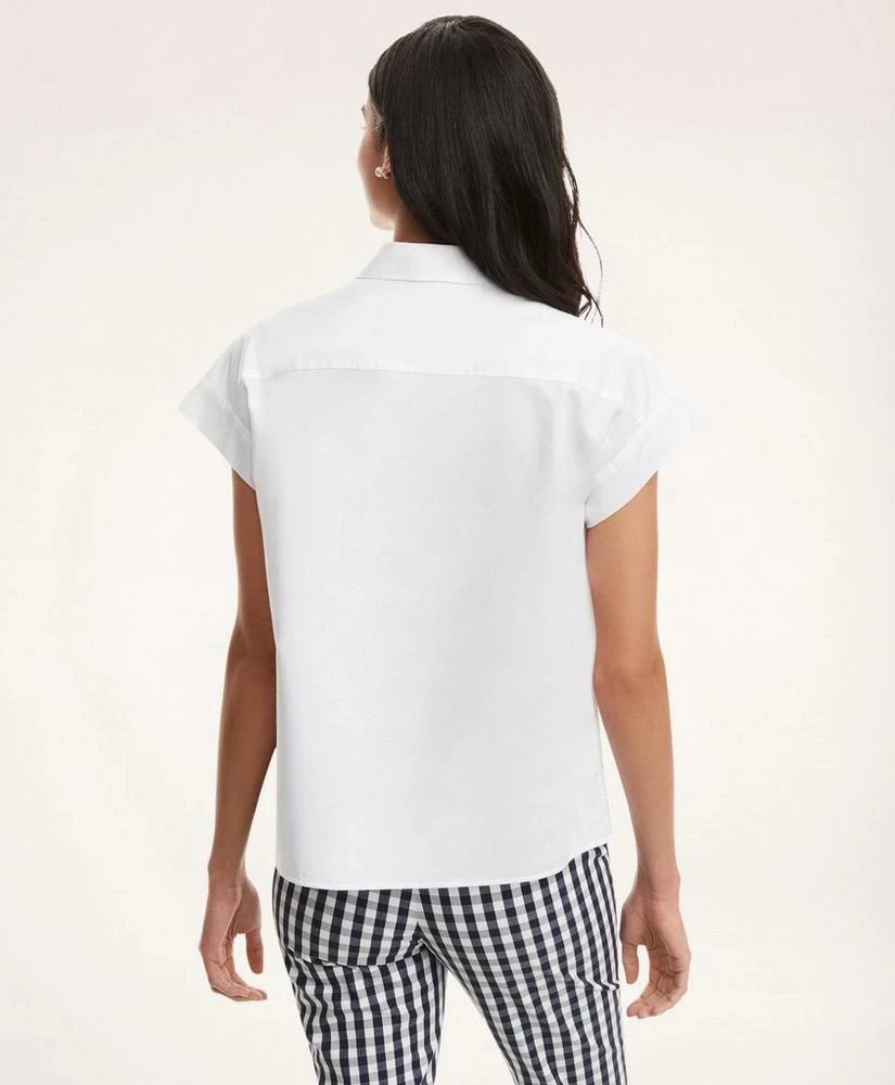 商品Brooks Brothers|Cotton Sateen Short-Sleeve Blouse,价格¥330,第2张图片详细描述