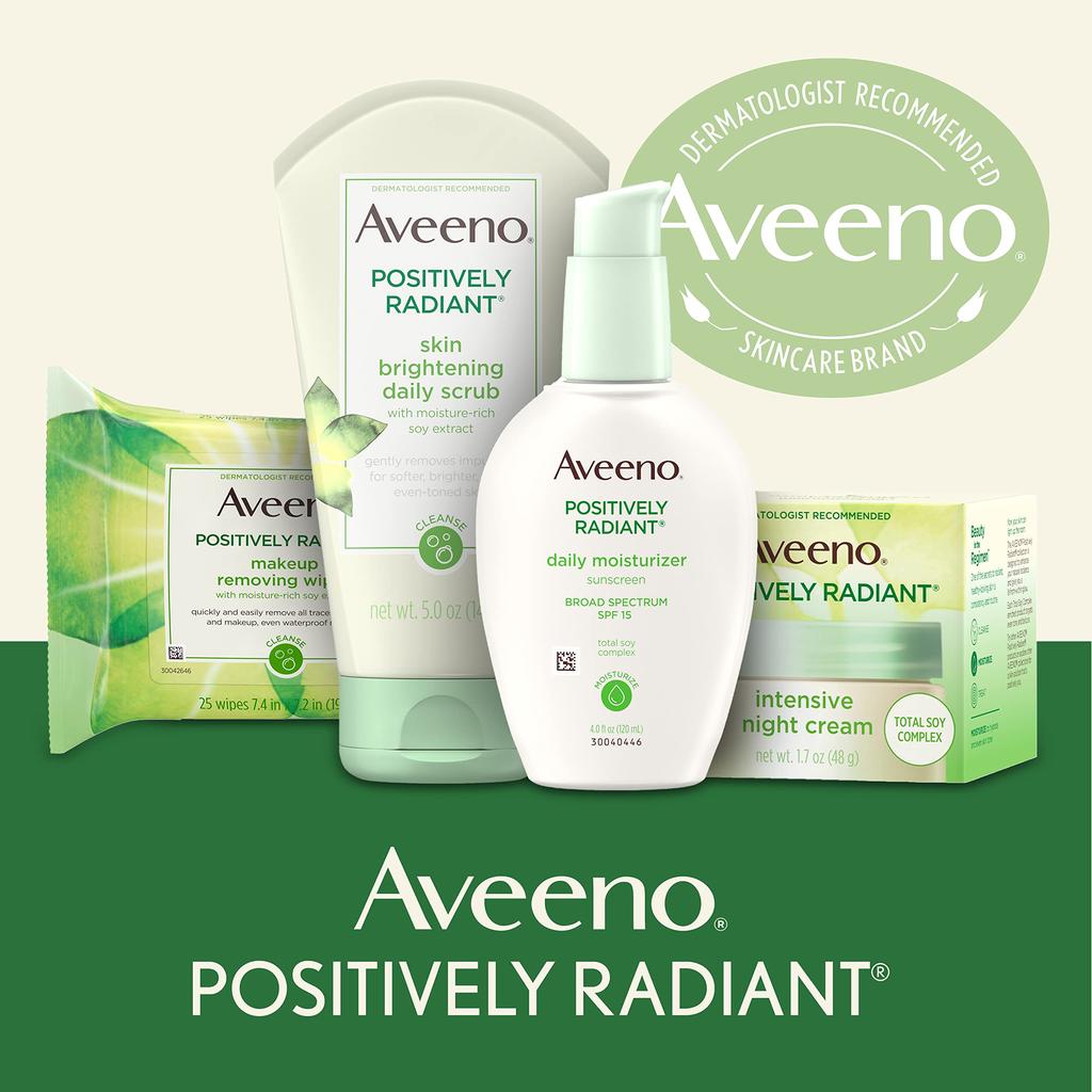 Aveeno Positively Radiant Daily Facial Moisturizer with Total Soy Complex and Broad Spectrum SPF 30 Sunscreen, Oil-Free and Non-Comedogenic, 2.5 fl. oz商品第7张图片规格展示