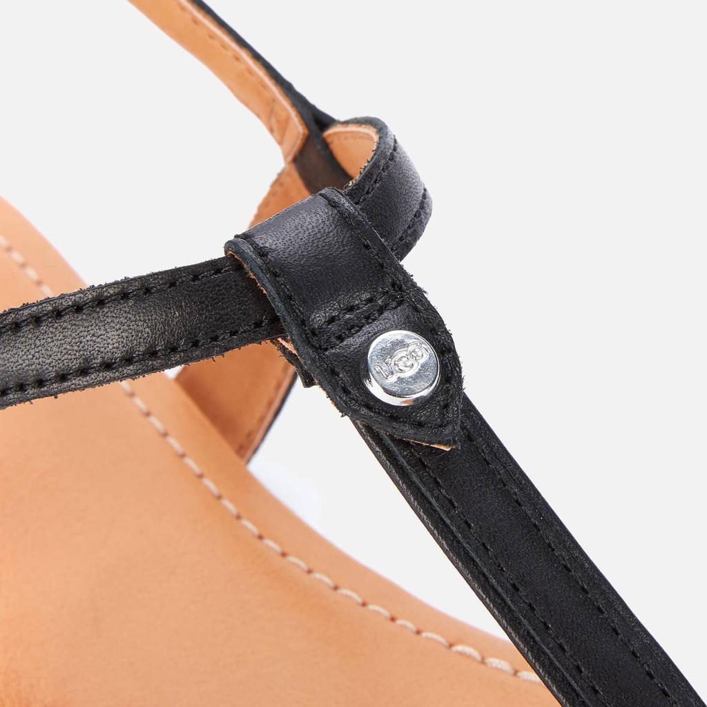商品UGG|UGG Women's Madeena Leather Toe Post Sandals - Black,价格¥443,第6张图片详细描述