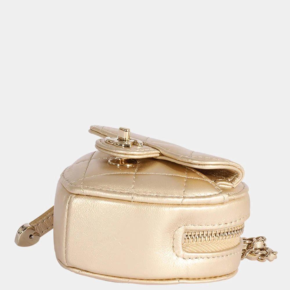 Chanel Gold Quilted Lambskin Leather Heart Shoulder Bag  商品