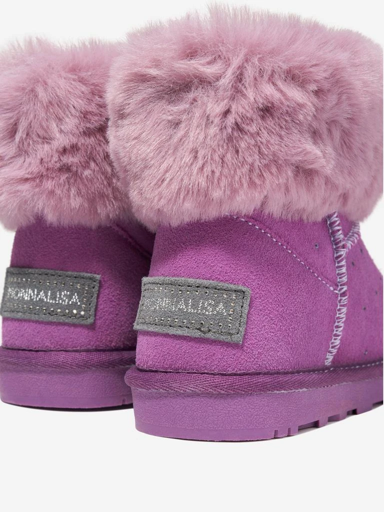 商品MONNALISA|Girls Suede Diamante Boots in Purple,价格¥986,第3张图片详细描述