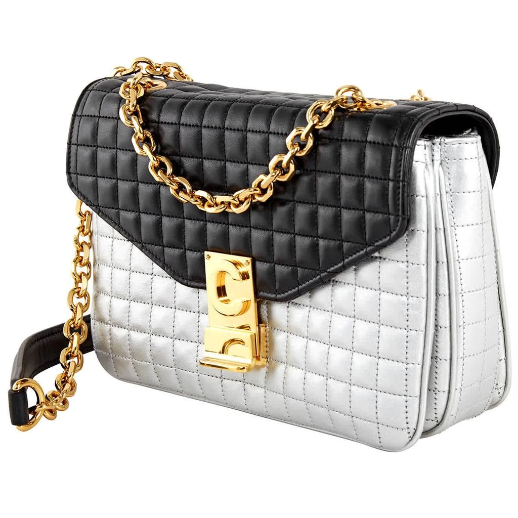 商品Celine|Celine Medium C in Quilted Calfskin Black/Silver Shoulder Bag,价格¥12315,第1张图片