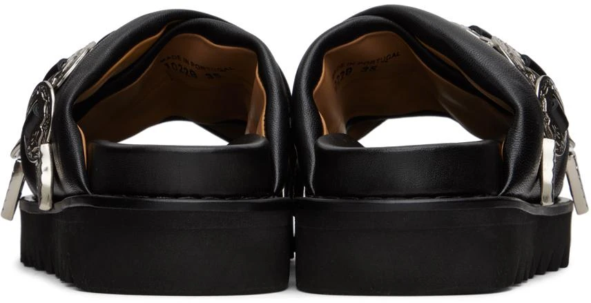 商品Toga Pulla|SSENSE Exclusive Black Cross Strap Flat Sandals,价格¥3124,第2张图片详细描述