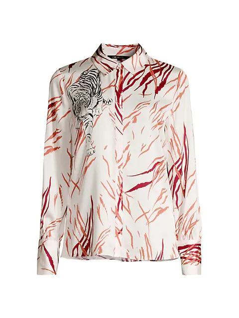 商品Kobi Halperin|Skylar Silk-Blend Tiger Blouse,价格¥2967,第1张图片