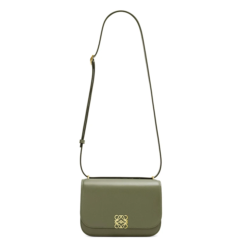 LOEWE/罗意威 21秋冬款 Goya系列 女士小号鳄梨绿真丝小牛皮金属徽标磁扣单肩斜挎包A896N09X01-3949 商品