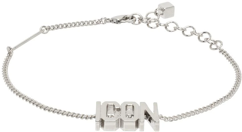商品DSQUARED2|Silver 'Icon' Evening Bracelet,价格¥943,第1张图片