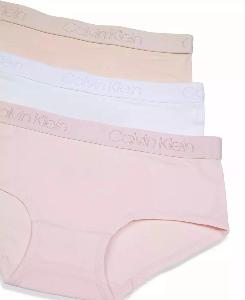 商品Calvin Klein|Big Girls Logo Print Hipster Briefs, Pack of 3,价格¥79,第3张图片详细描述