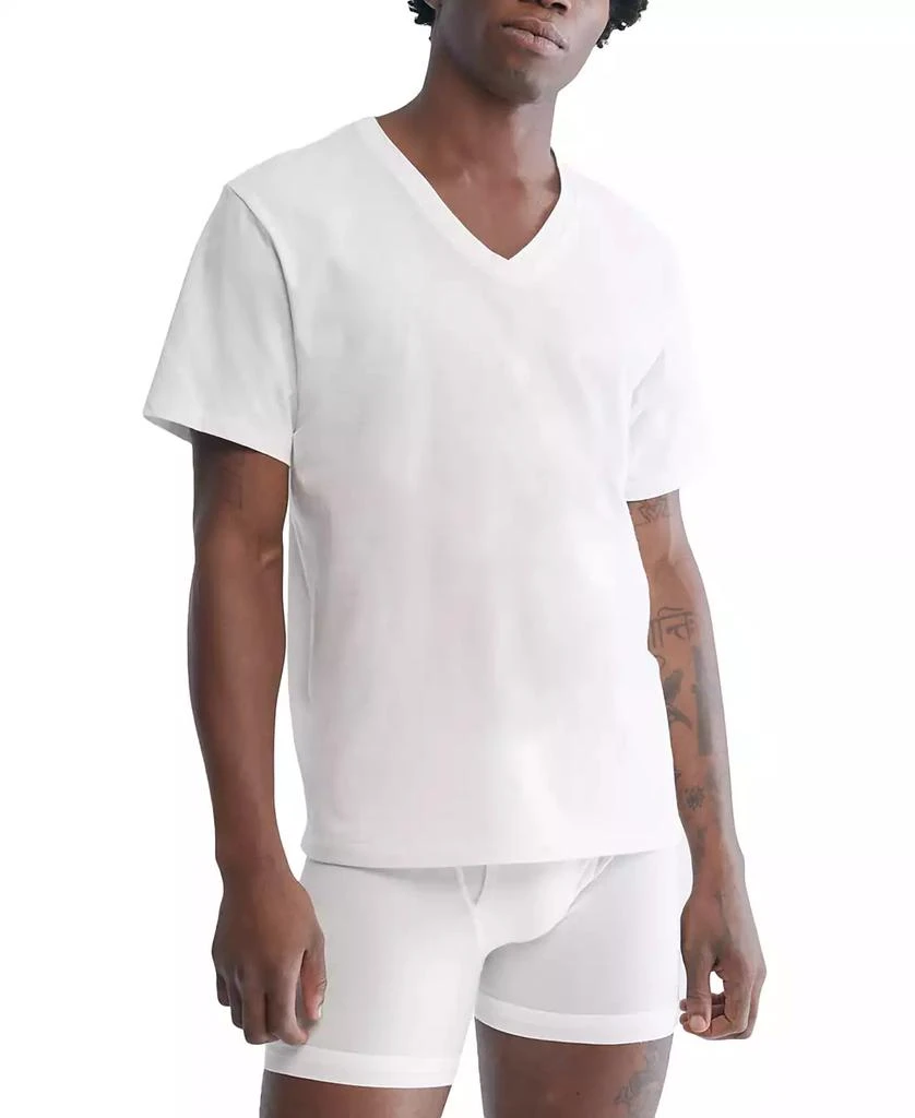 商品Calvin Klein|Men's 5-Pk. Cotton Classics V-Neck Undershirts, Created for Macy's,价格¥370,第3张图片详细描述