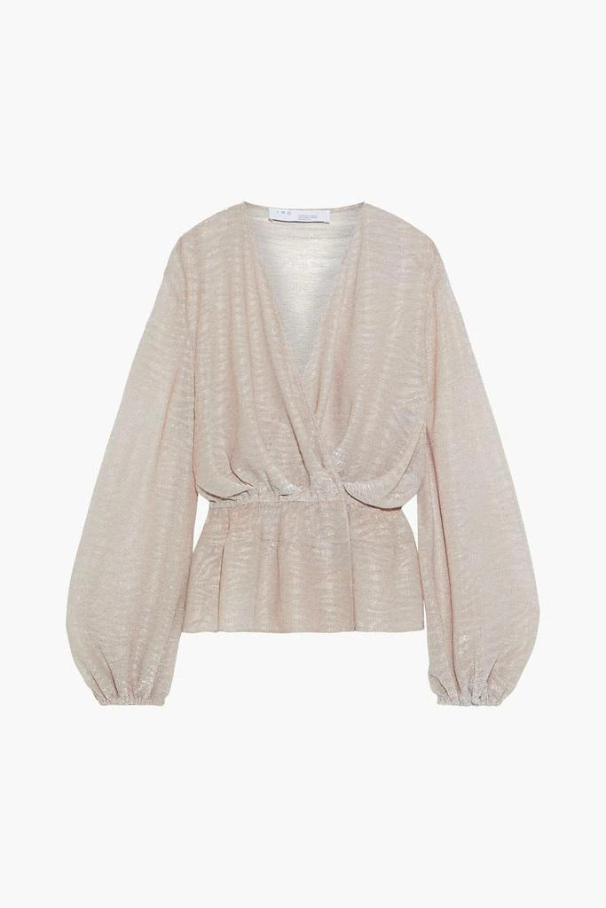商品IRO|Maryle wrap-effect Lurex-jacquard peplum blouse,价格¥597,第1张图片