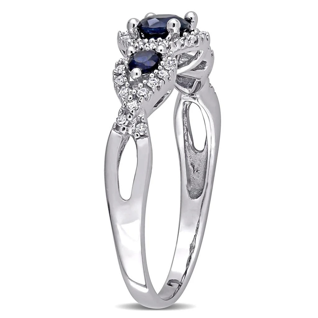 商品Delmar|10k White Gold Sapphire and Diamond Ring,价格¥3769,第2张图片详细描述