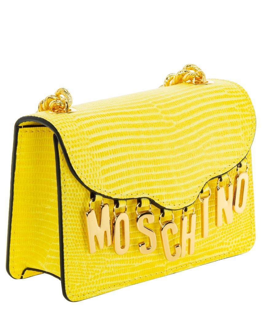 商品Moschino|Moschino Lettering Charms Leather Handbag,价格¥2454,第4张图片详细描述
