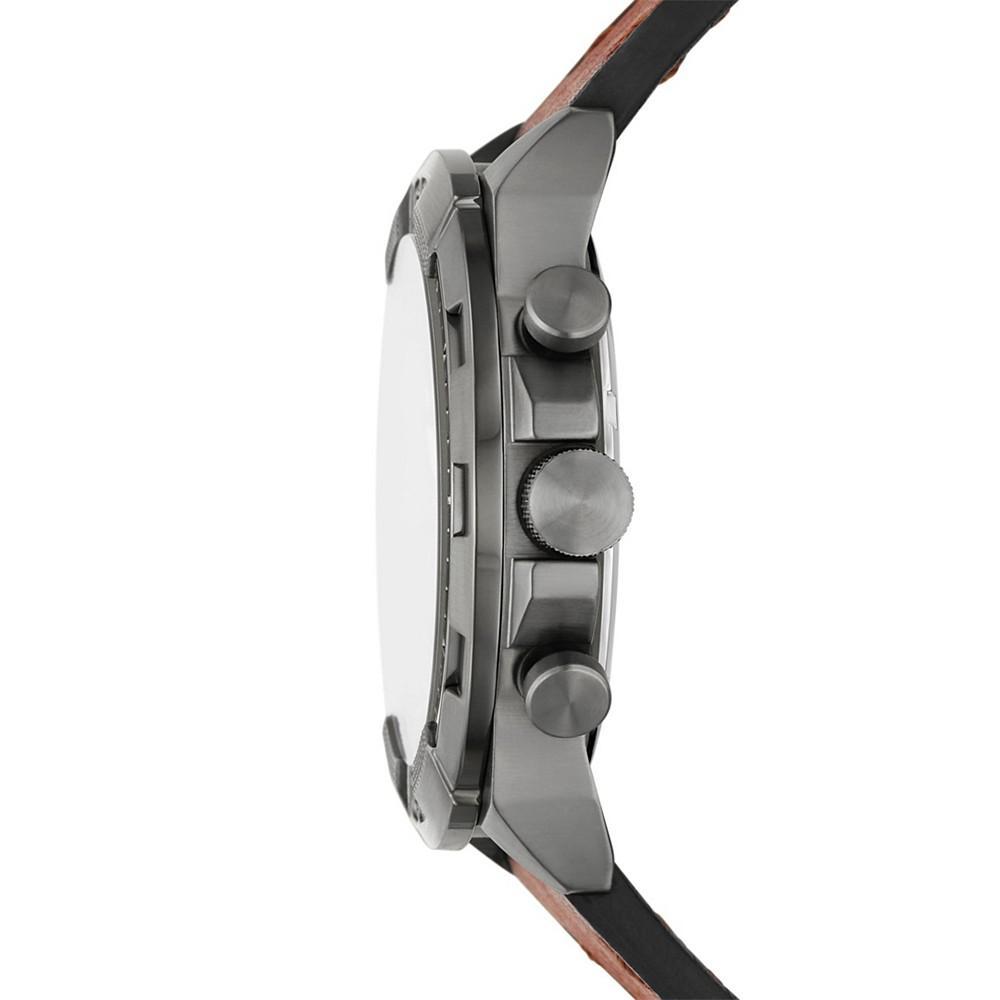 商品Fossil|Men's Bronson Chronograph Brown Leather Strap Watch 44mm,价格¥929,第5张图片详细描述