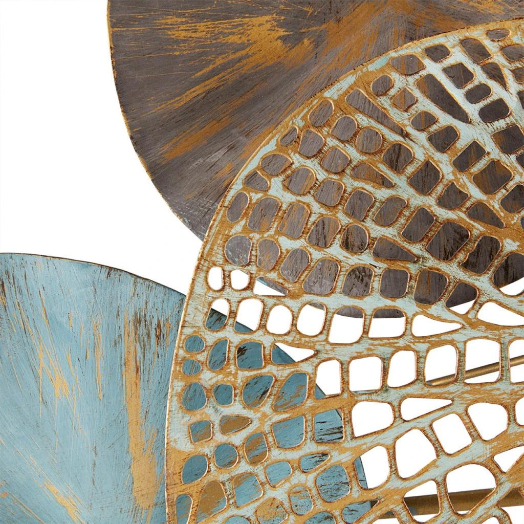 Lenzie Multi-colored Lily Pad Leaves 2-piece Metal Wall Decor Set 商品