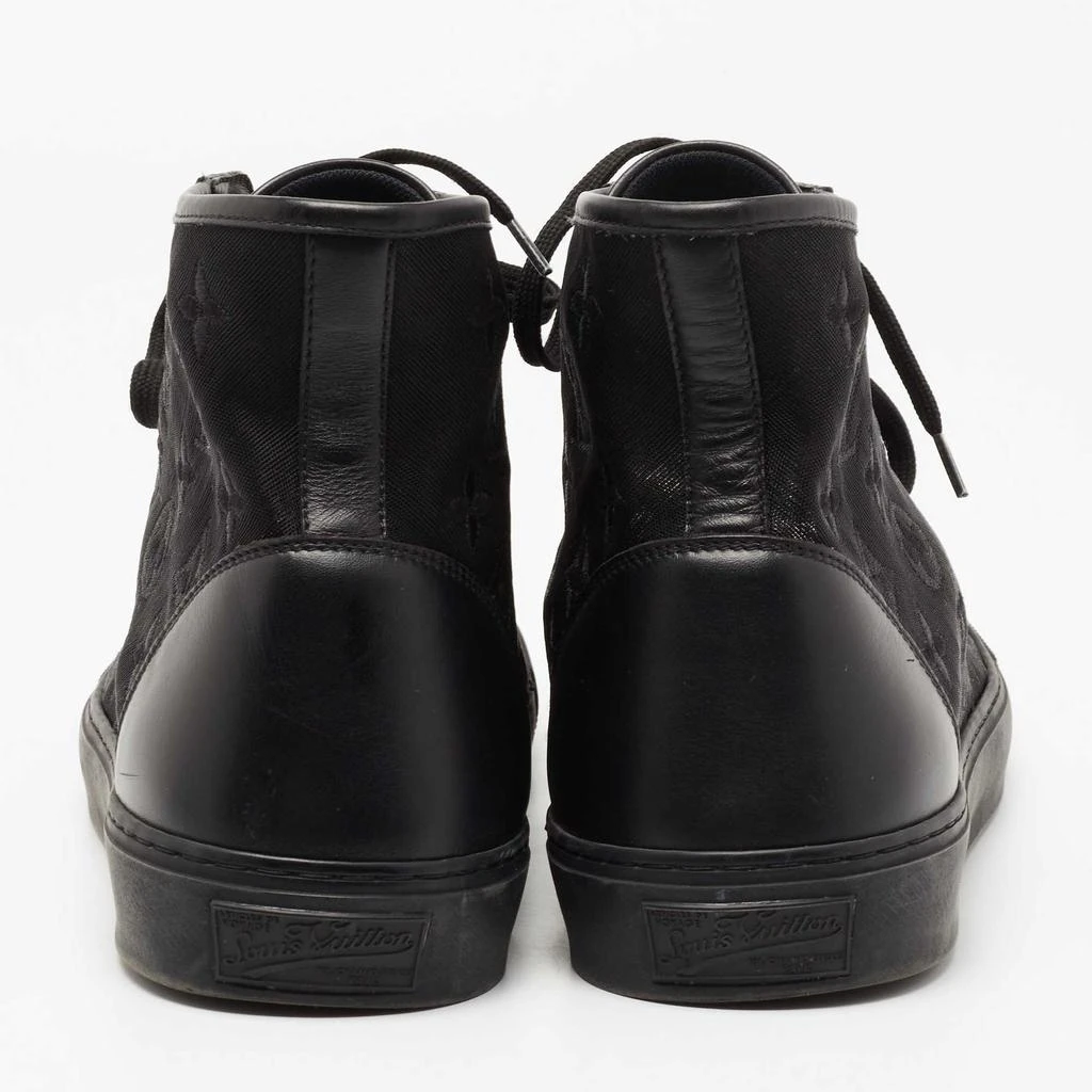 商品[二手商品] Louis Vuitton|Louis Vuitton Black Monogram Leather And Canvas Stellar High Top Sneakers Size 44,价格¥3709,第5张图片详细描述