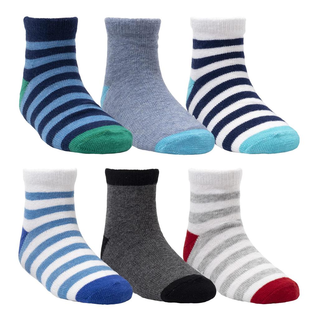 6-Pair Pack Simon Stripe Crew Socks with Gripper Bottom (Infant/Toddler)商品第1张图片规格展示