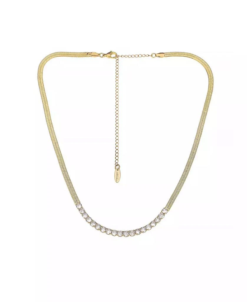 商品Ettika Jewelry|Cubic Zirconia Line Up 18K Gold Plated Snake Chain Necklace,价格¥337,第1张图片