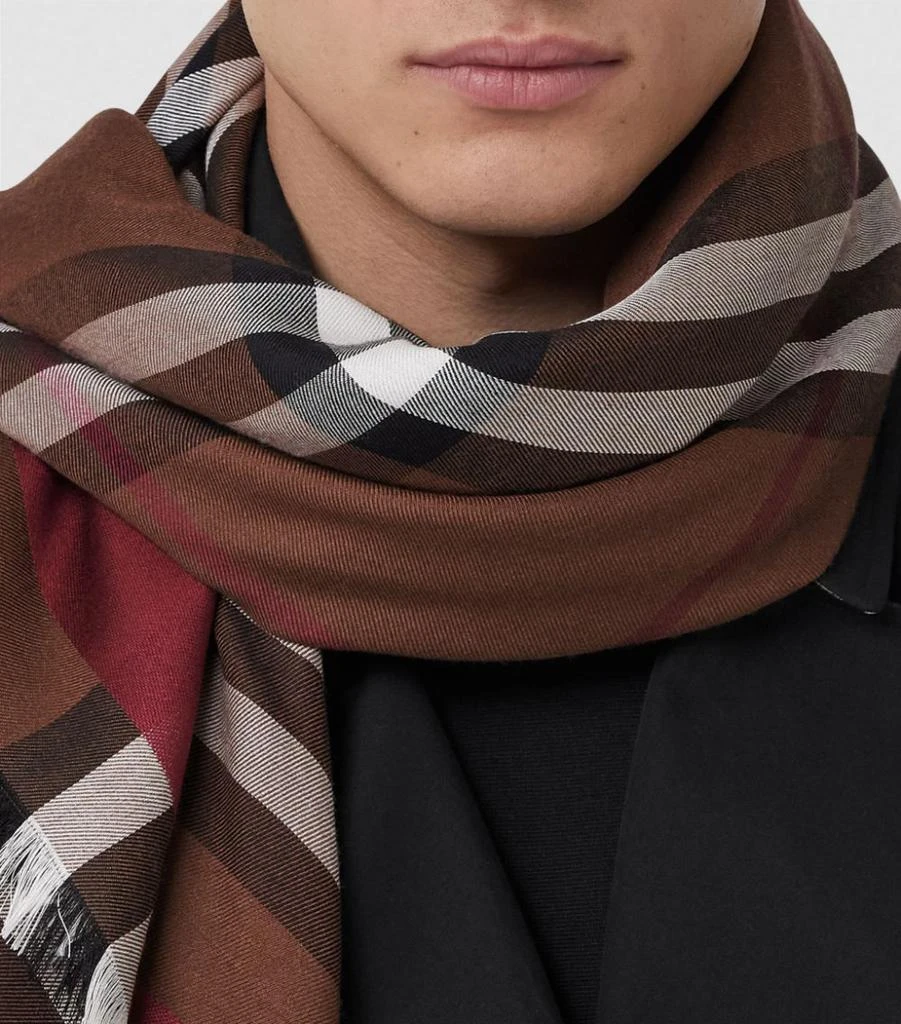 Wool-Silk Check Scarf 商品