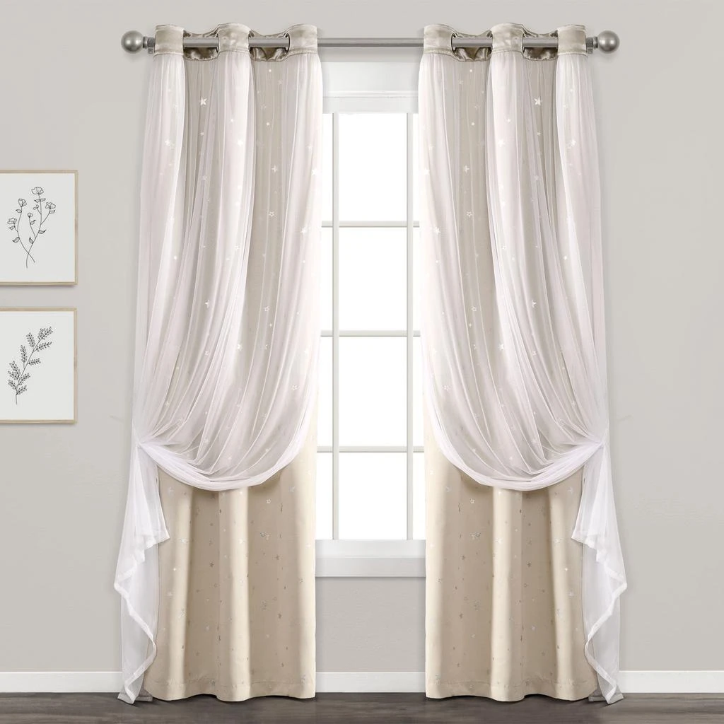 Star Sheer Insulated Grommet Blackout Curtain Panel Set 商品