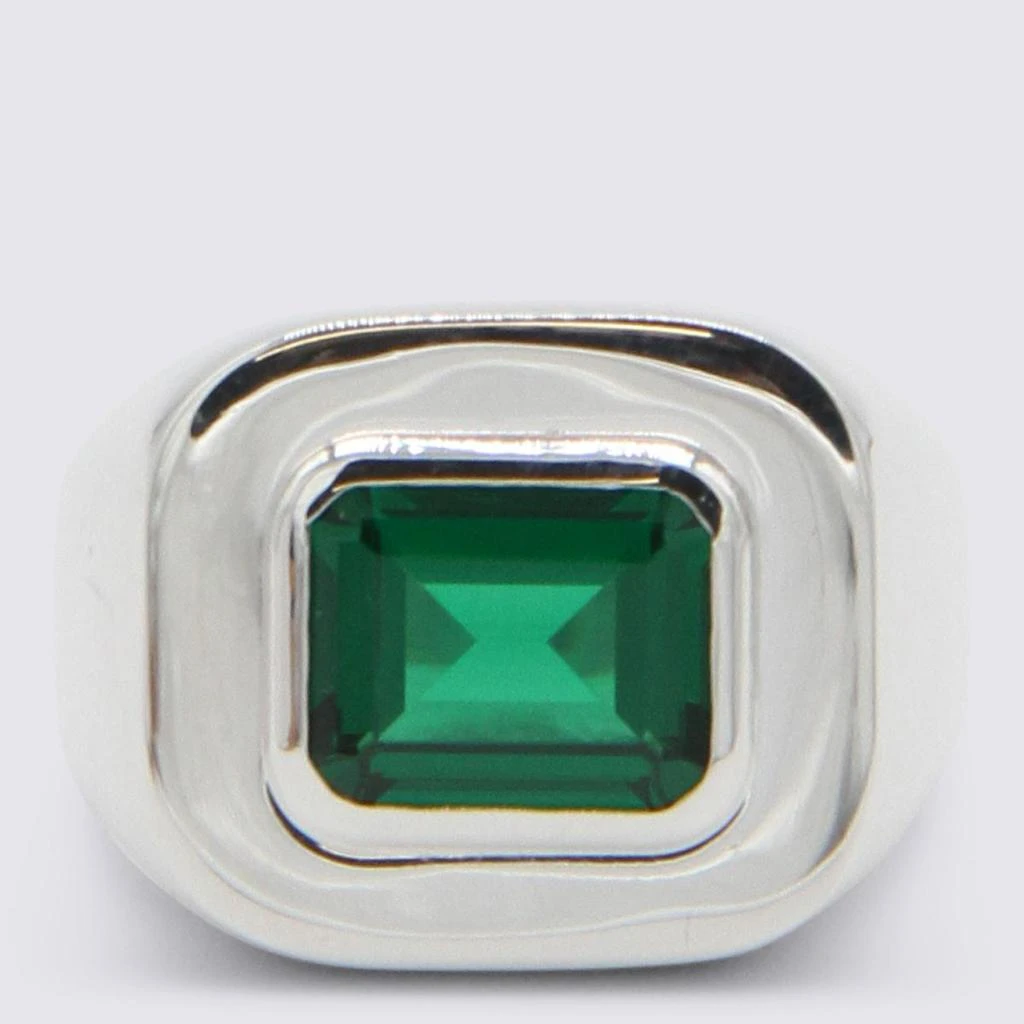 商品HATTON LABS|HATTON LABS EMERALD STERLING SILVER SIGNET RING,价格¥1578,第1张图片