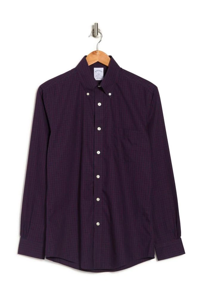 商品Brooks Brothers|Gingham Dobby Print Long Sleeve Regent Fit Shirt,价格¥338,第3张图片详细描述