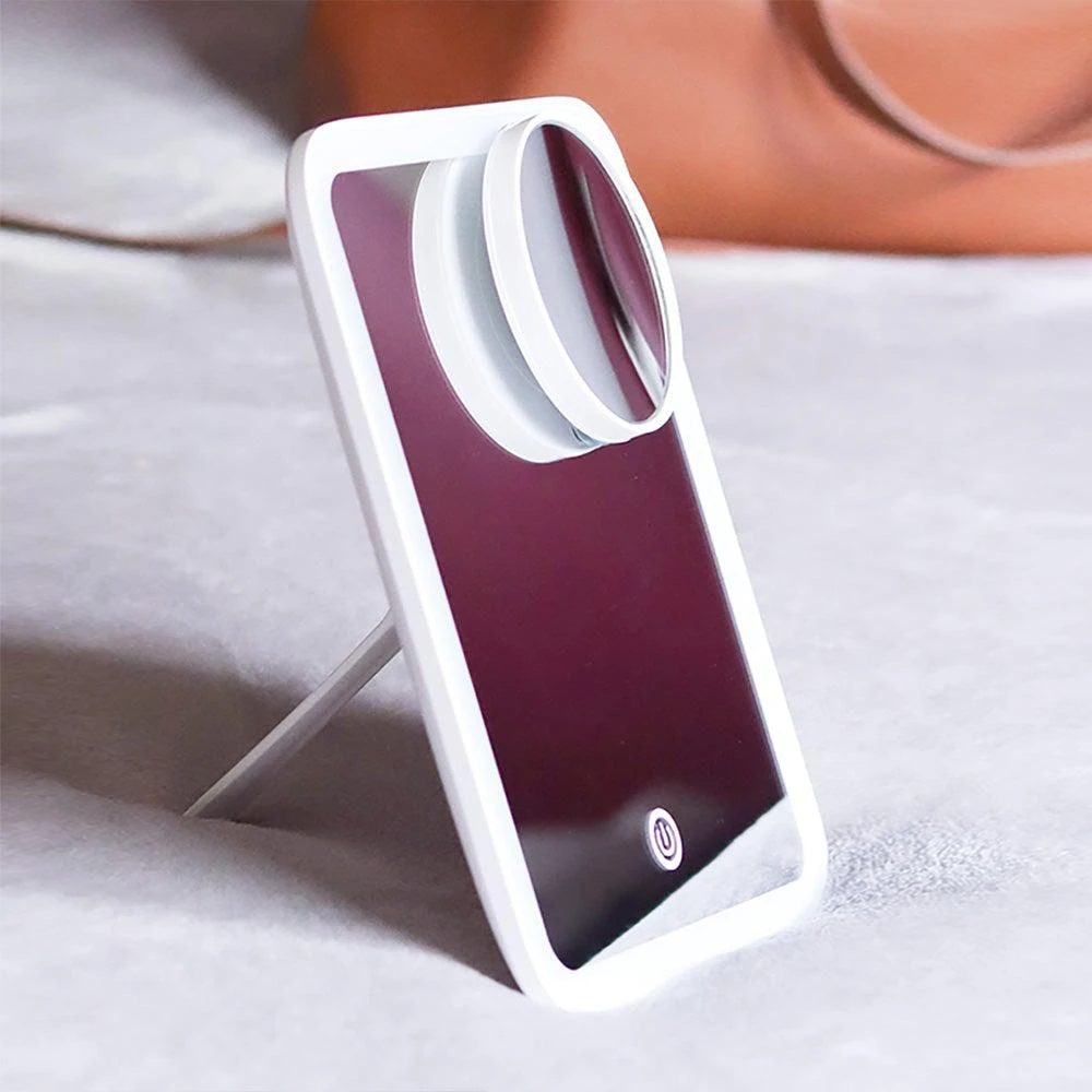 商品Fancii|Aura Go Tri-Color LED Lighted Travel Vanity Mirror (White),价格¥307,第4张图片详细描述