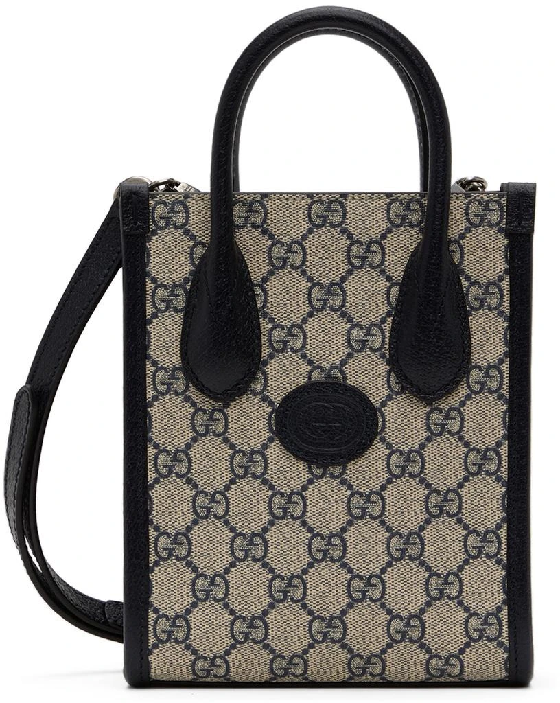 商品Gucci|米色迷你 Interlocking G 托特包,价格¥12772,第1张图片