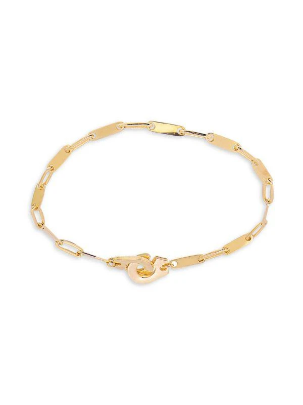 商品Gabi Rielle|22K Gold Vermeil Forever Love Handcuff Chain Bracelet,价格¥435,第1张图片