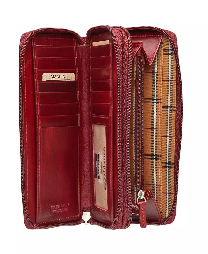 商品Mancini Leather Goods|Casablanca Collection RFID Secure Double Zipper Wallet,价格¥614,第4张图片详细描述