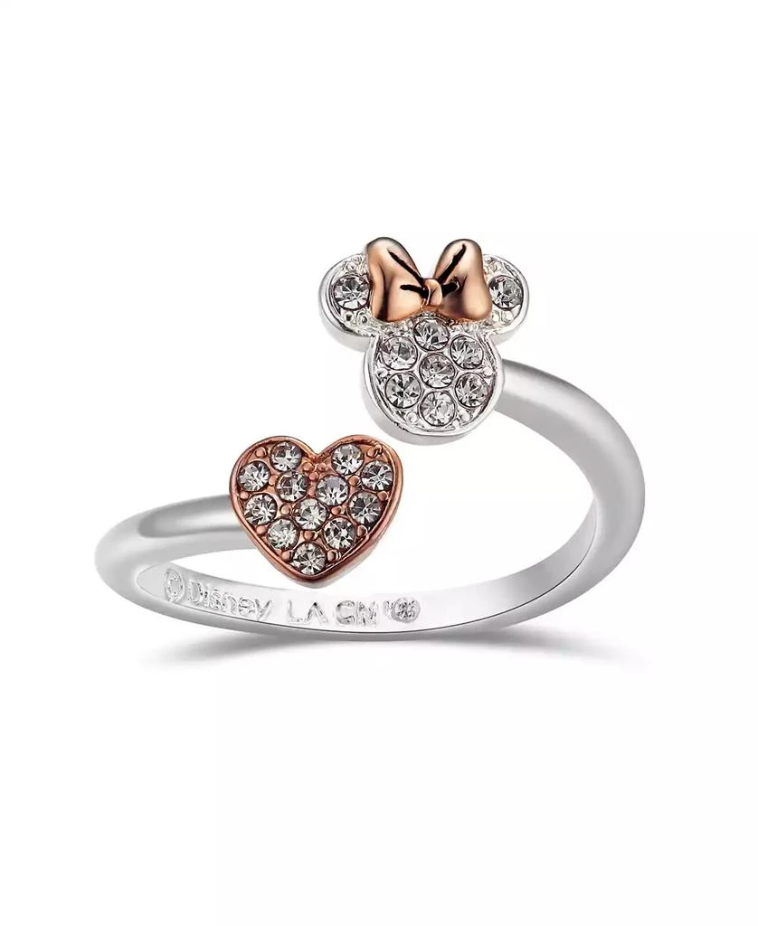 商品Disney|Pave Crystal Minnie Mouse Head with Heart Bypass Ring,价格¥120,第1张图片