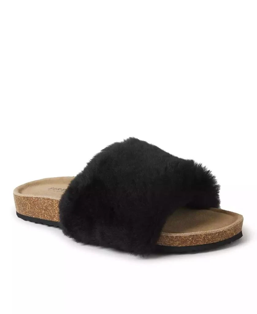 商品Dear Foams|Women's Canberra Cork Footbed Shearling Slides,价格¥301,第1张图片