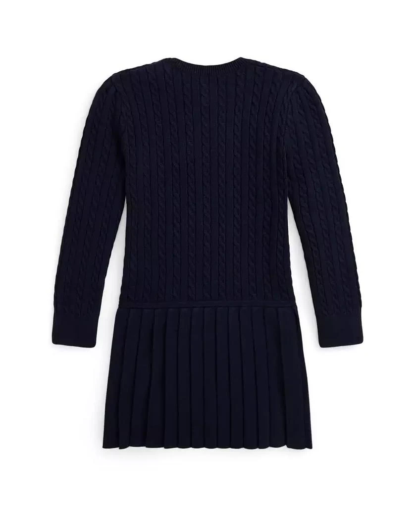 商品Ralph Lauren|Toddler And Little Girls Mini Cable Pleated Cotton Sweater Dress,价格¥470,第3张图片详细描述