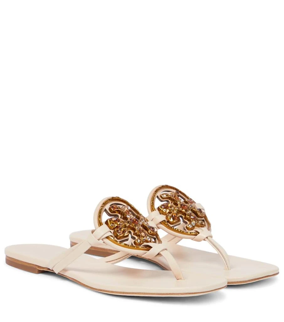 商品Tory Burch|Miller embellished leather sandals,价格¥1638,第1张图片